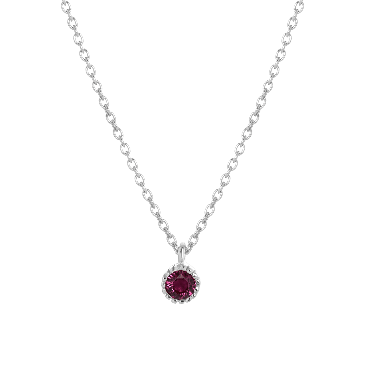 Kette & Anhänger, 925 Silber, Geburtsstein