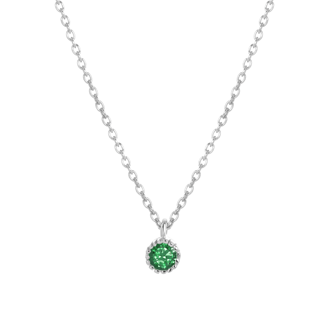 Kette & Anhänger, 925 Silber, Geburtsstein
