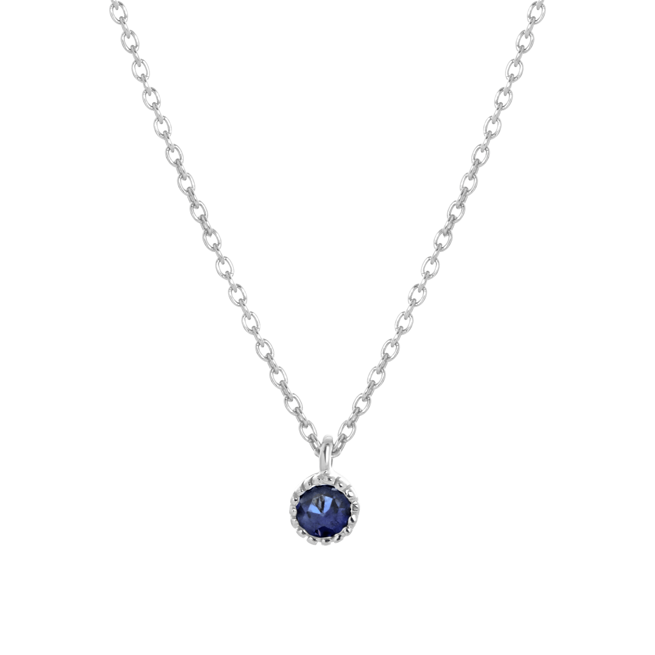 Kette & Anhänger, 925 Silber, Geburtsstein