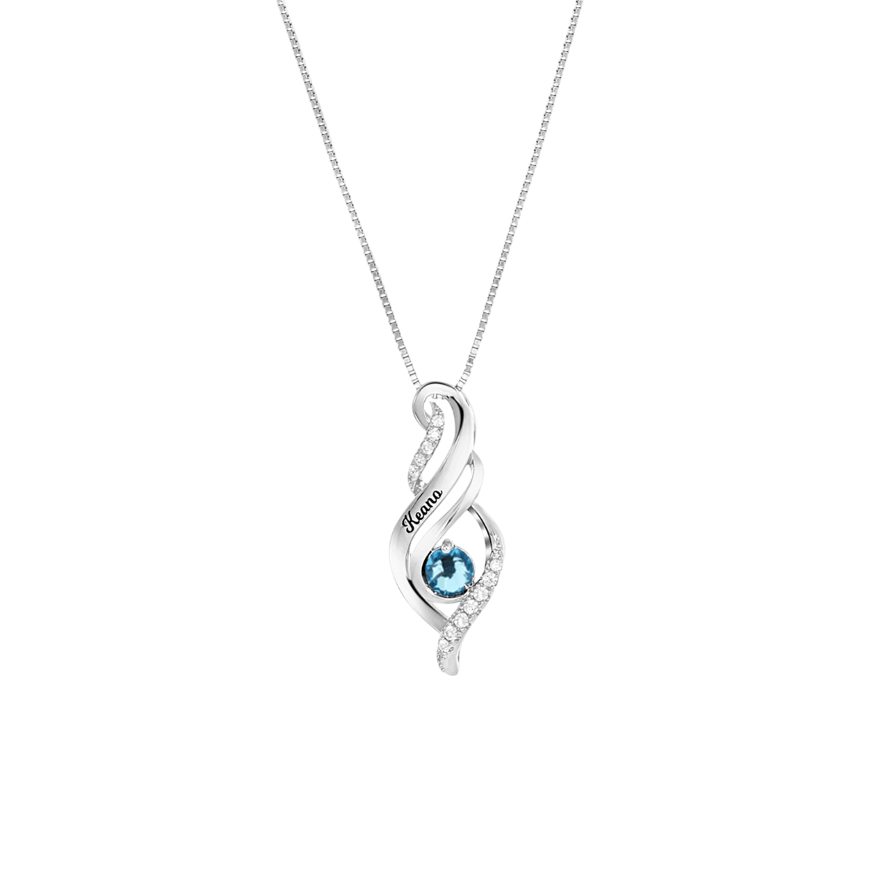 Kette, 925 Silber, Gravur, Geburtsstein