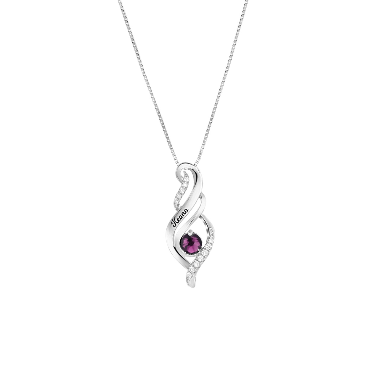 Kette, 925 Silber, Gravur, Geburtsstein