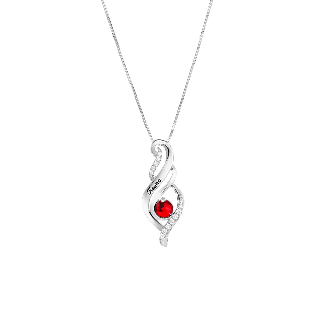 Kette, 925 Silber, Gravur, Geburtsstein