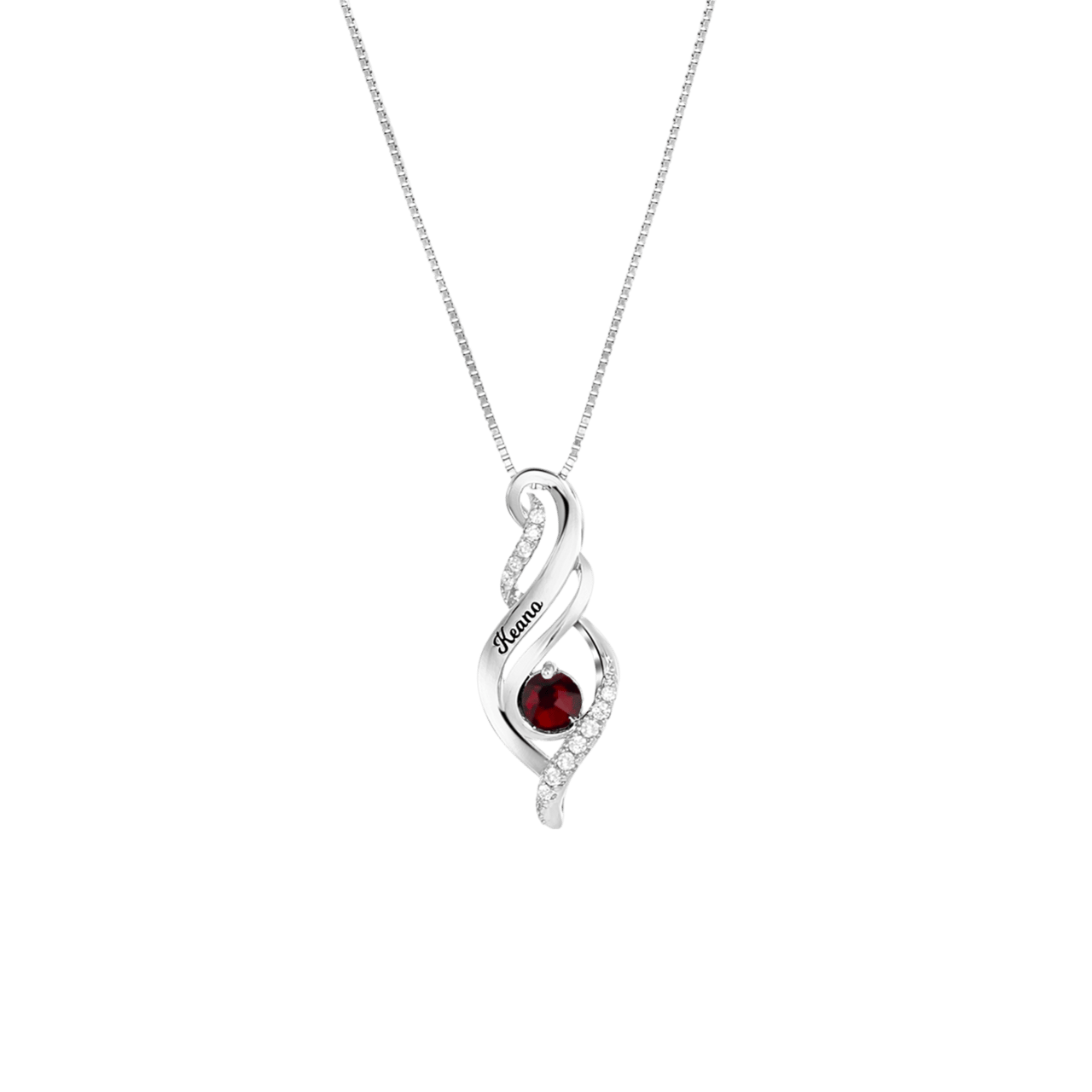 Kette, 925 Silber, Gravur, Geburtsstein