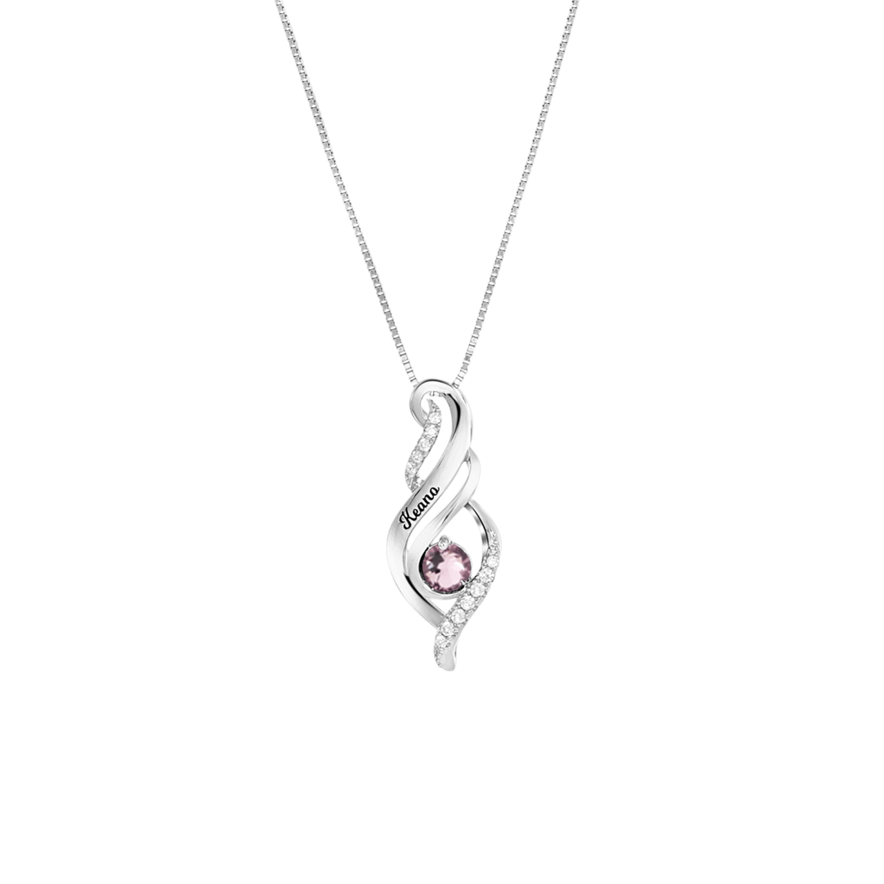 Kette, 925 Silber, Gravur, Geburtsstein