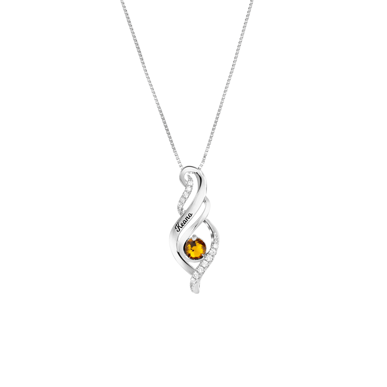 Kette, 925 Silber, Gravur, Geburtsstein
