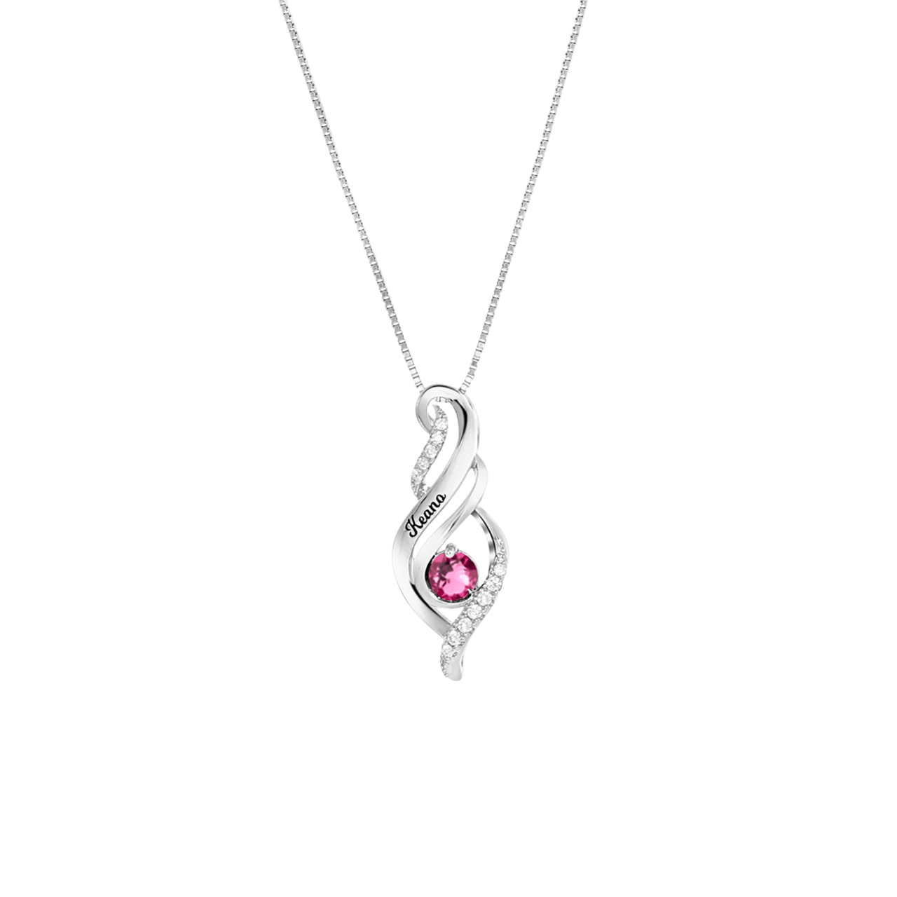 Kette, 925 Silber, Gravur, Geburtsstein