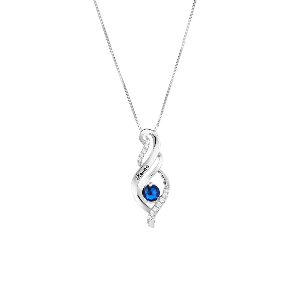 Kette, 925 Silber, Gravur, Geburtsstein