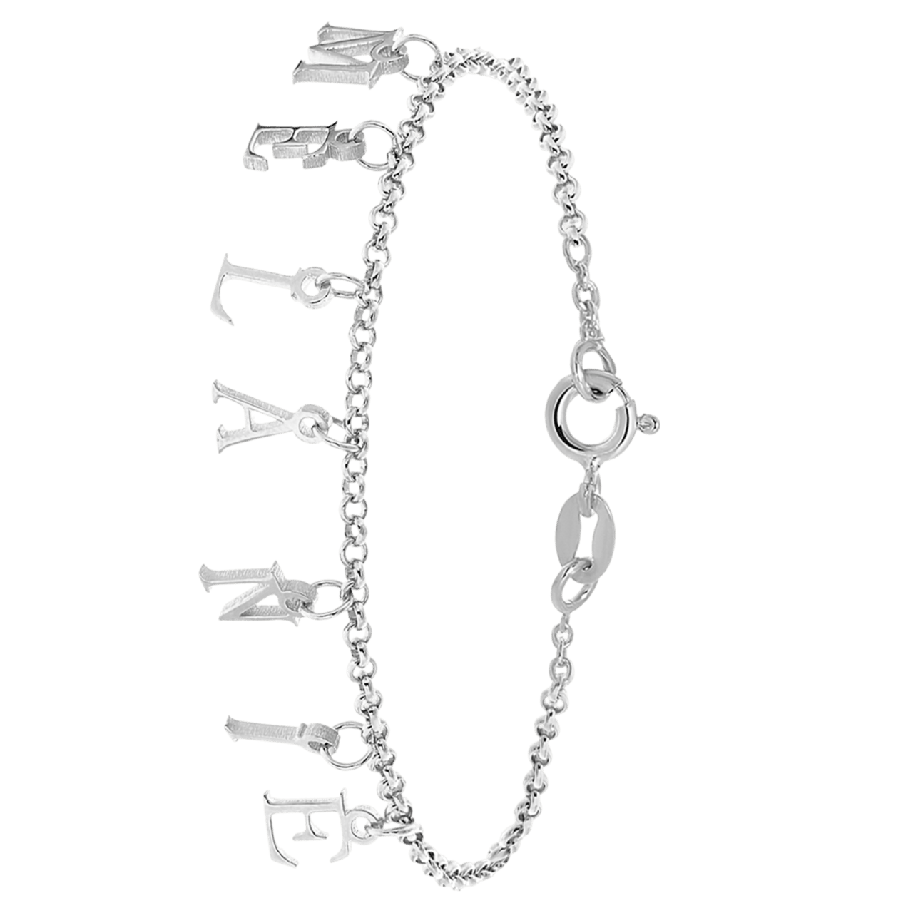 Namensarmband, 925 Silber, Buchstabenanhänger