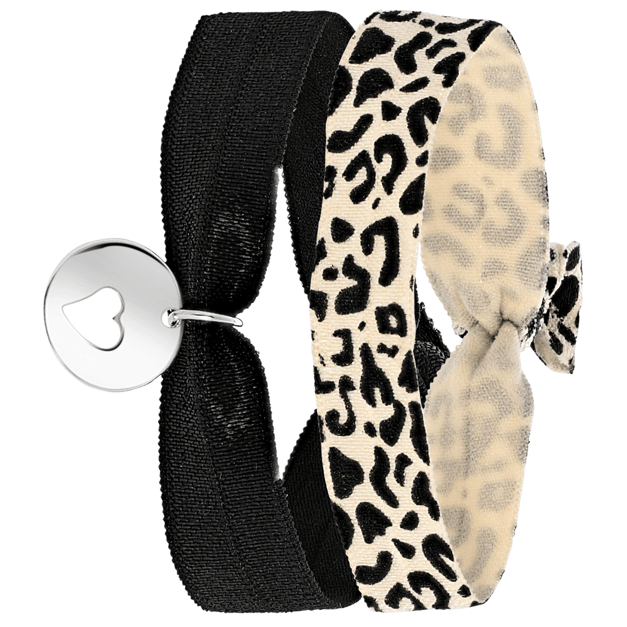 Armbanden setje byoux met zilverkleurige bedel