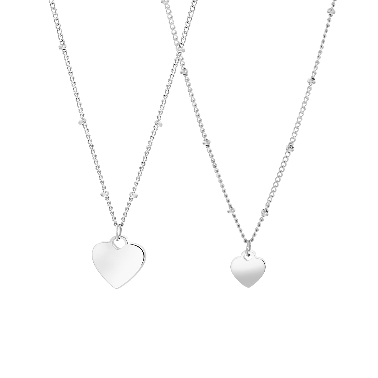 Stainless steel kettingen Moeder/Dochter hart/hart