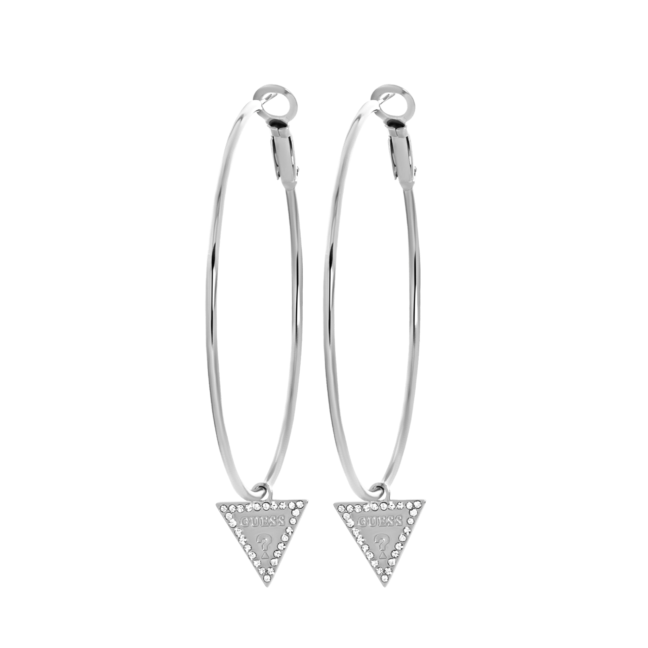 Guess stalen oorbellen triangle 50mm