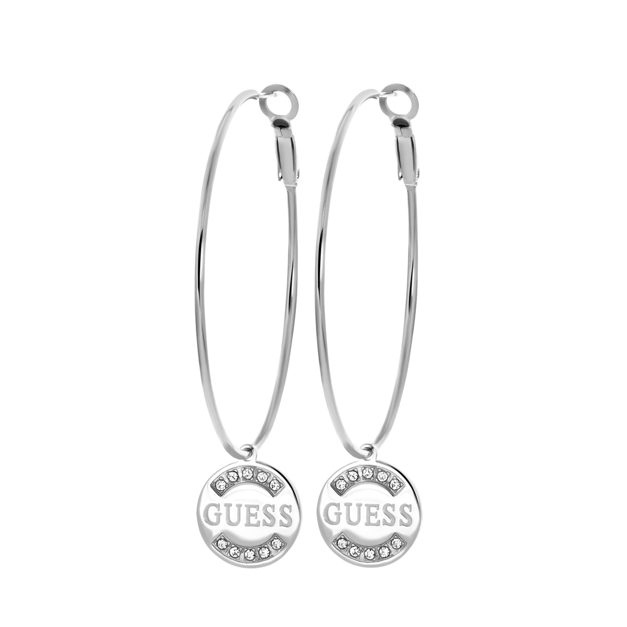 Guess stainless steel oorringen Guess logo 50mm voor dames