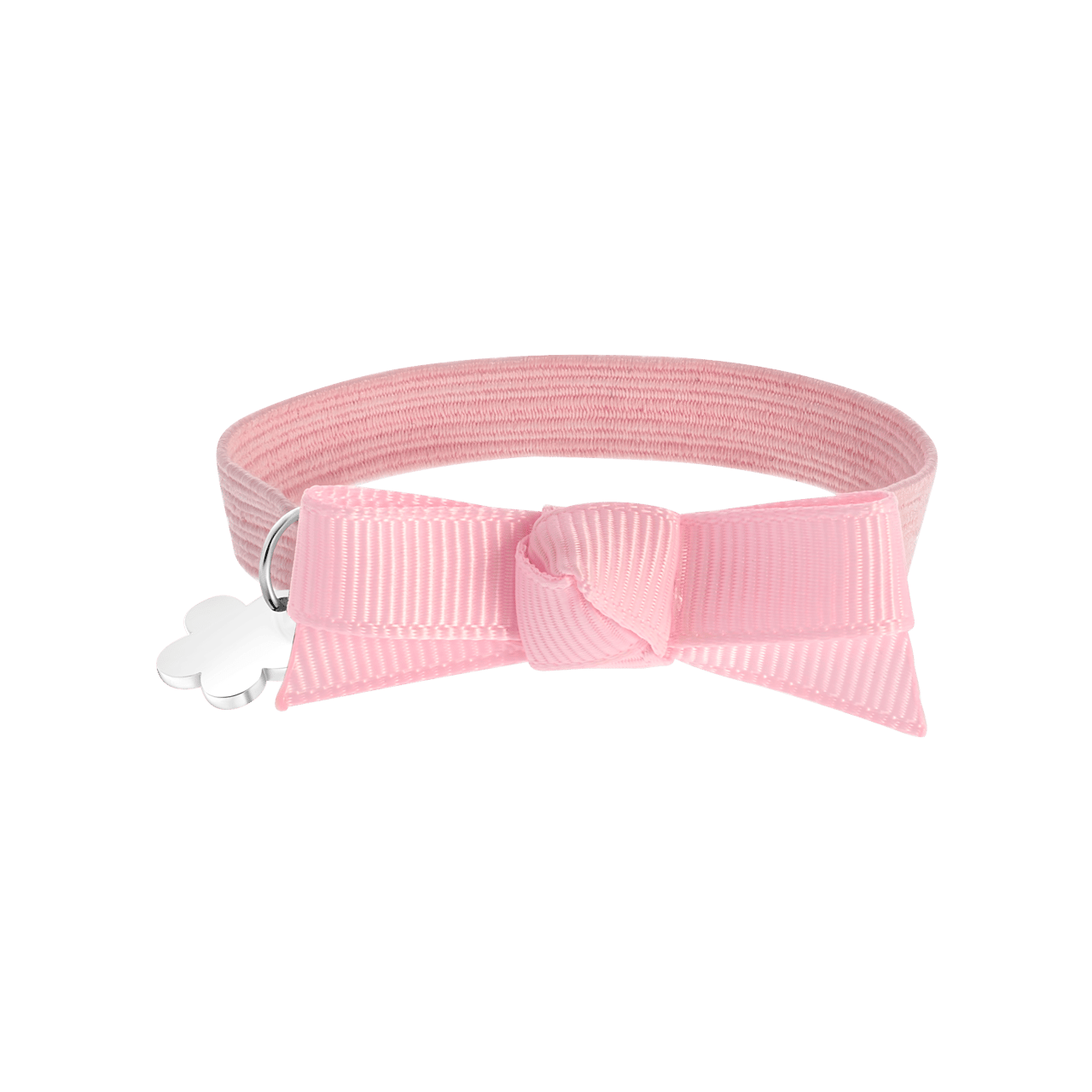 Roze kinderrekarmband met hanger bloem