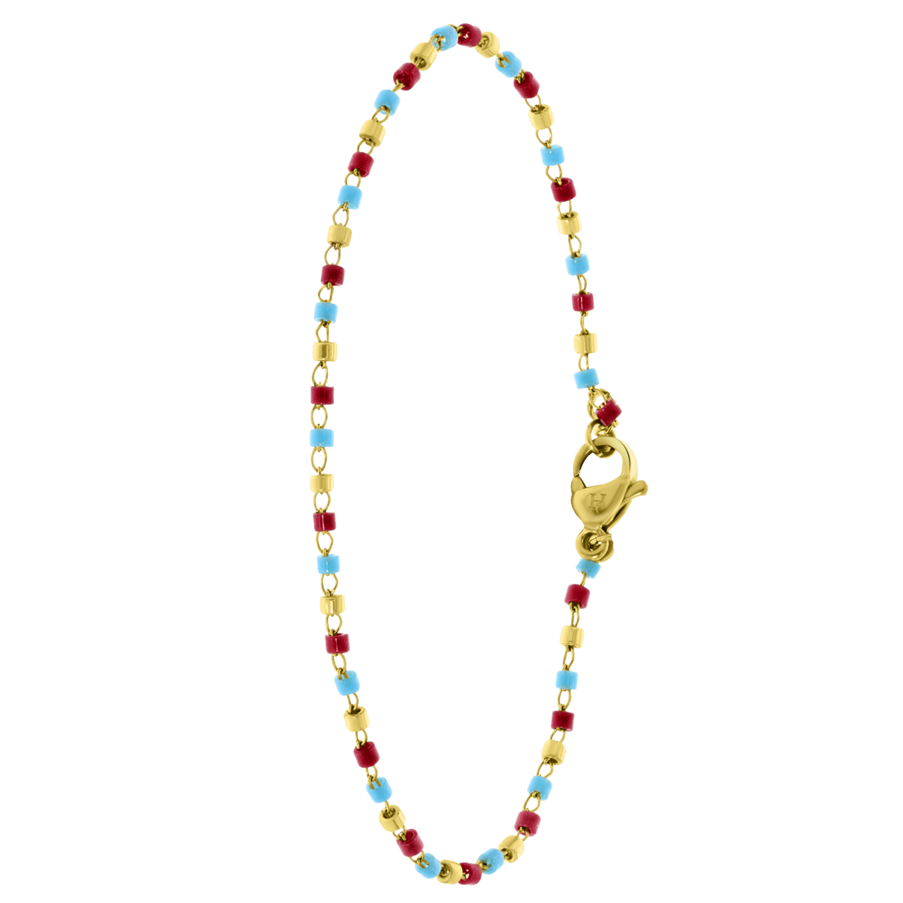 Stalen goldplated fantasiearmband zonder hanger voor dames