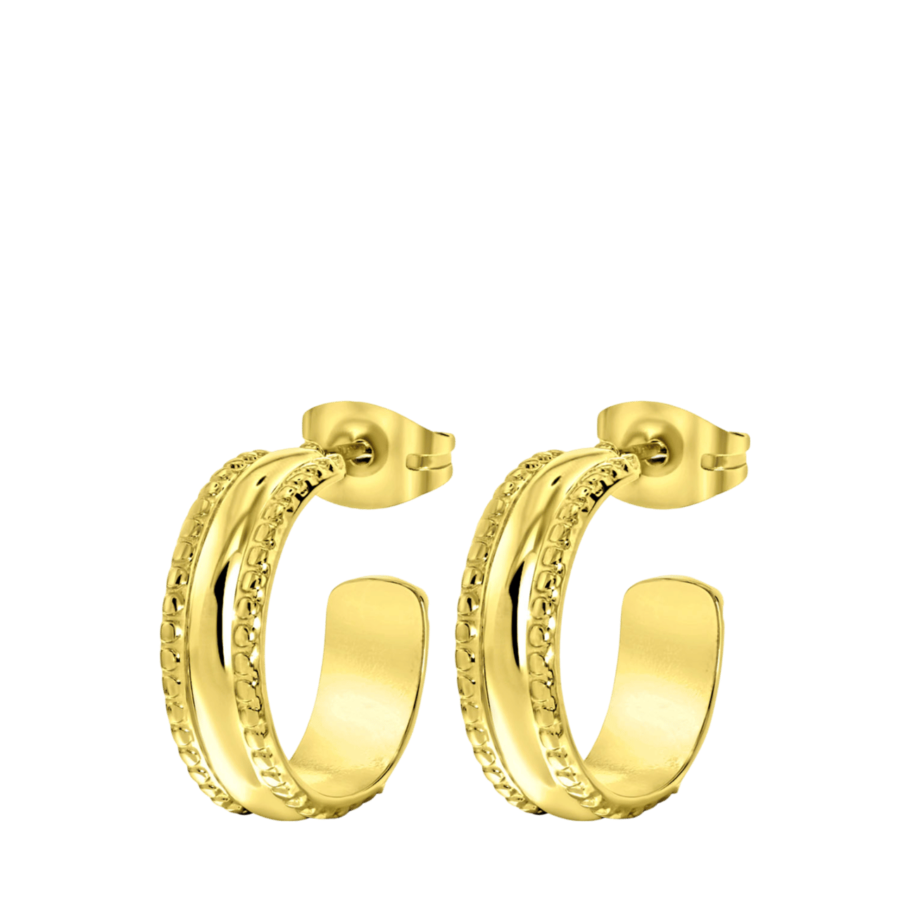 Stalen goldplated oorringen voor dames