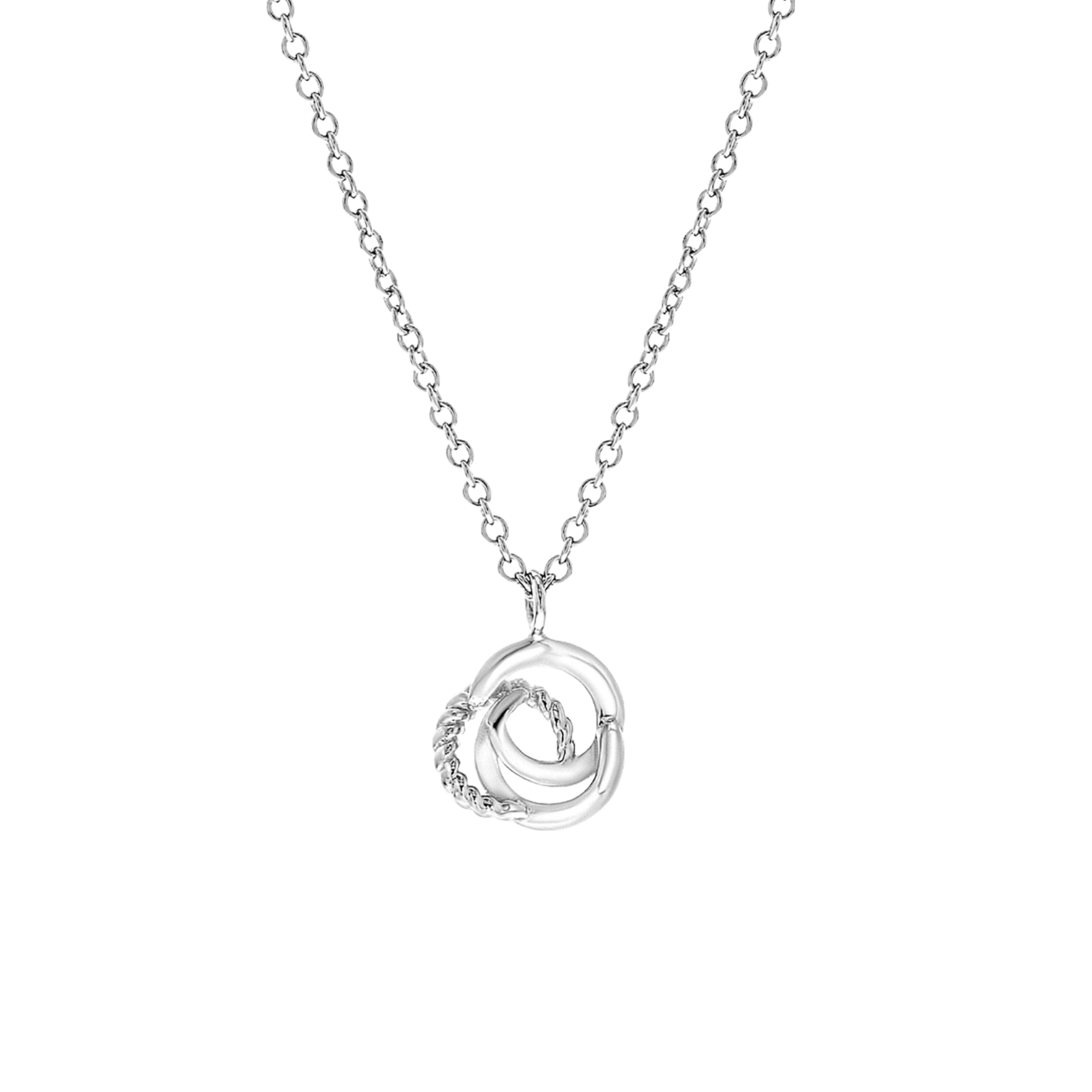 Zilveren ketting met hanger cirkels