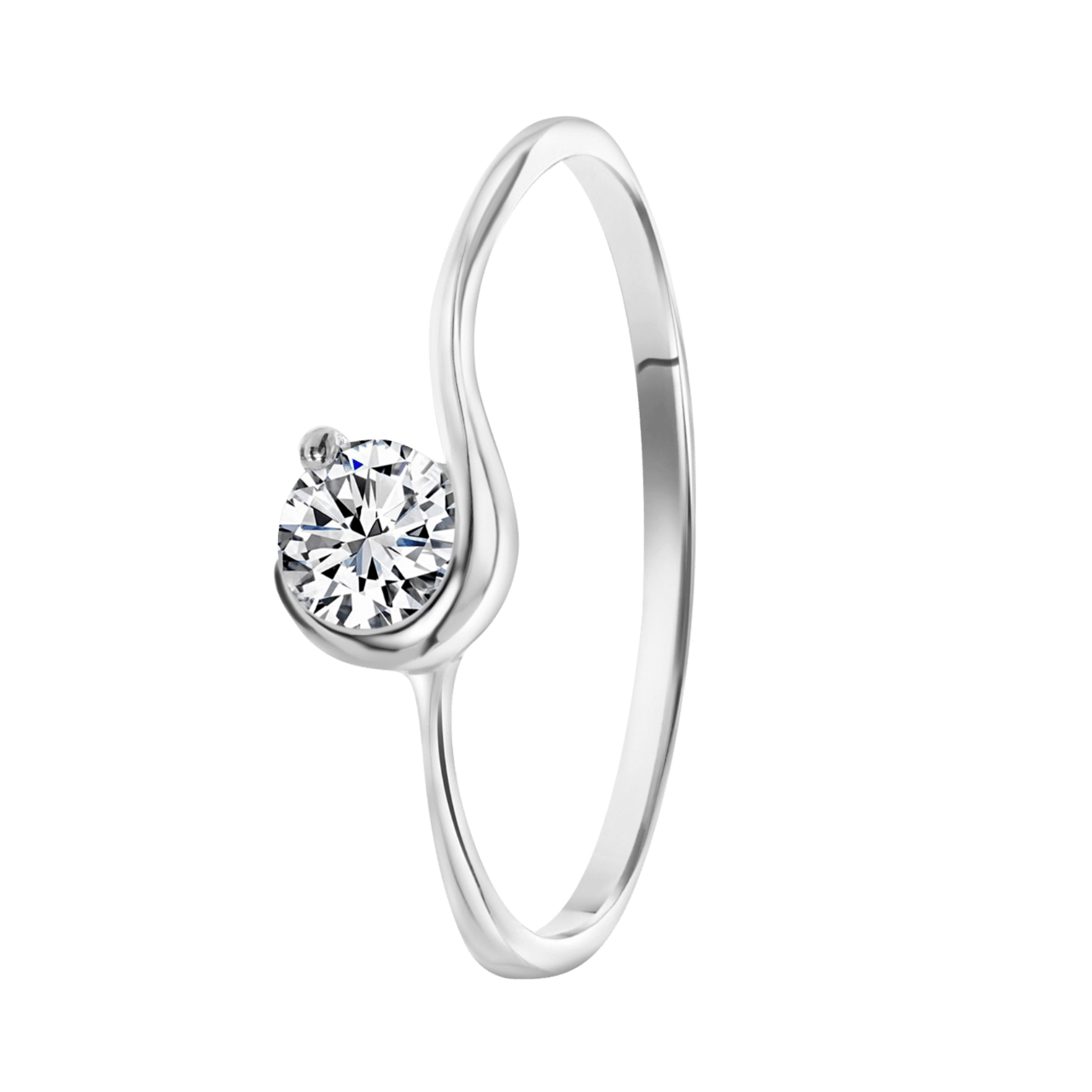 Zilveren ring met zirkonia