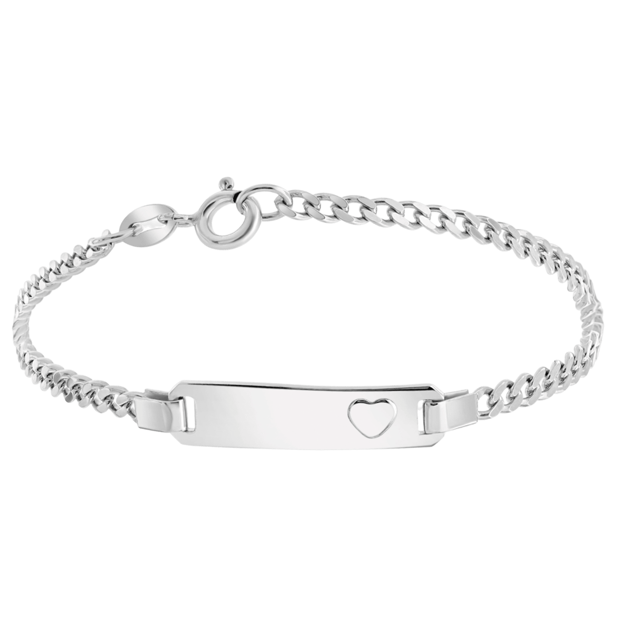 Plattenarmband, 925 Silber, mit Herz