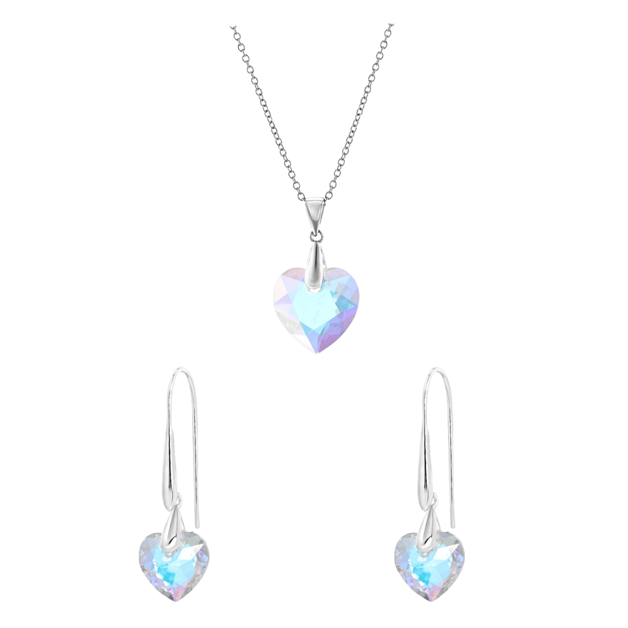 Zilveren set kristal AB