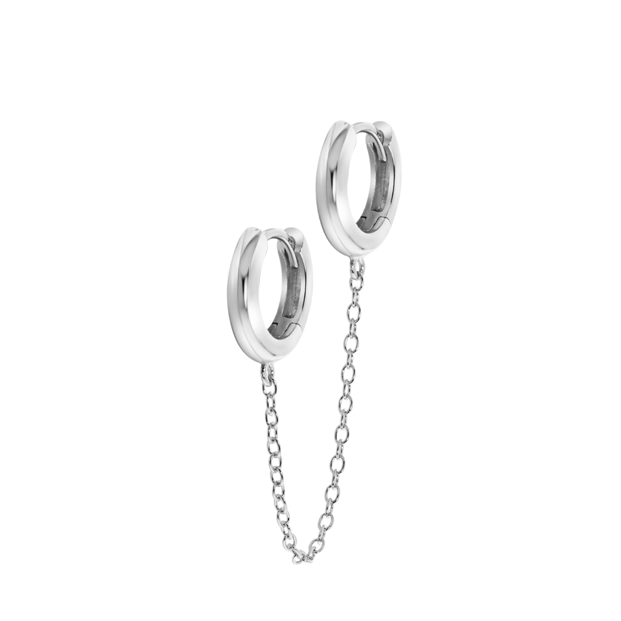 Zilveren oorring dubbel