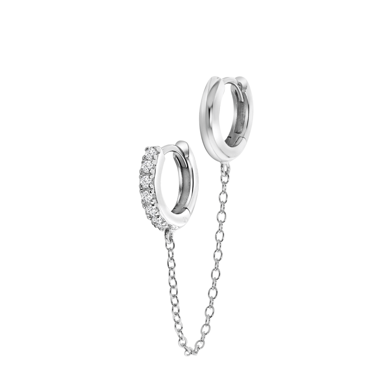 Ohrring, 925 Silber, doppelt, mit Zirkonia