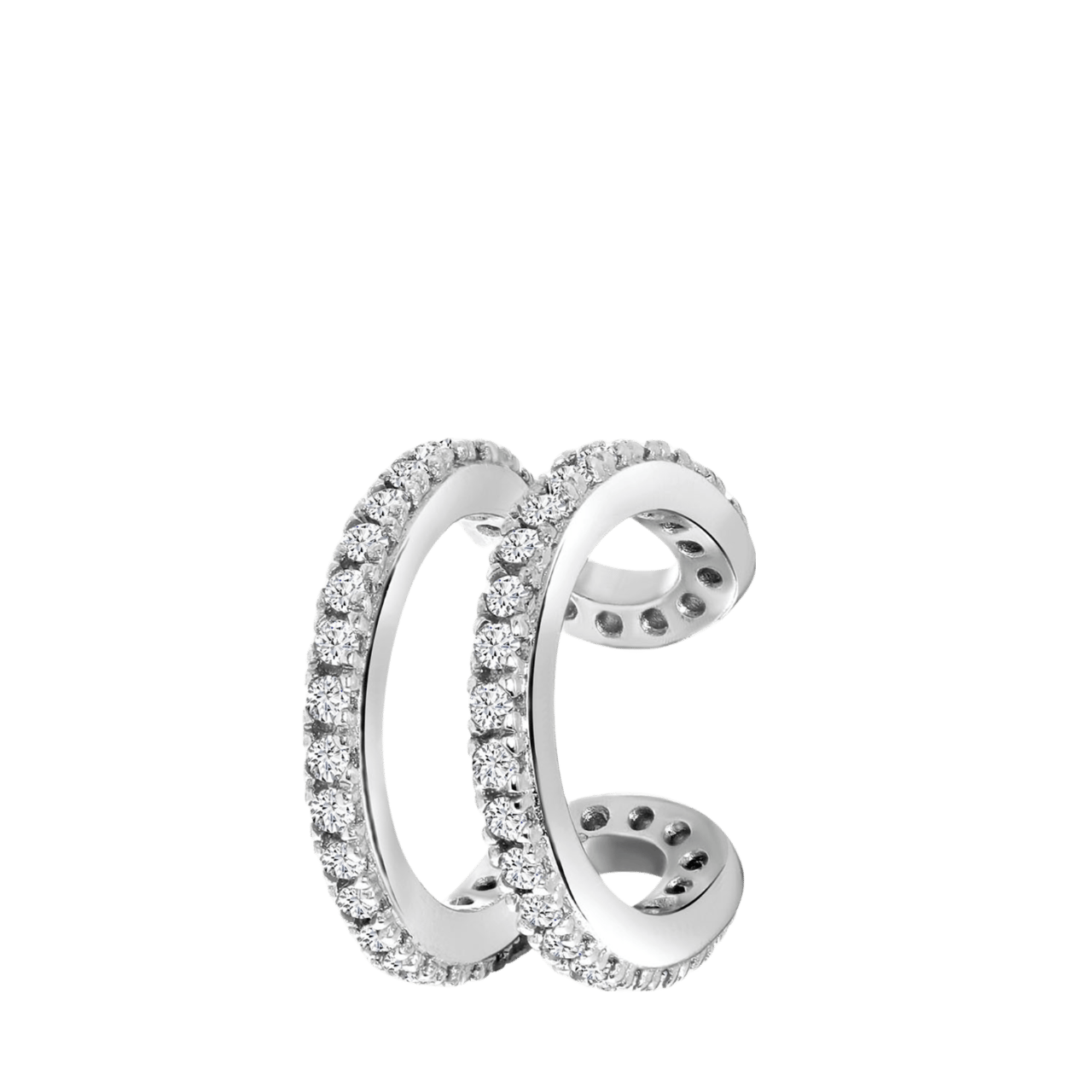 Ohrklemme, 925 Silber, doppelt, mit Zirkonia