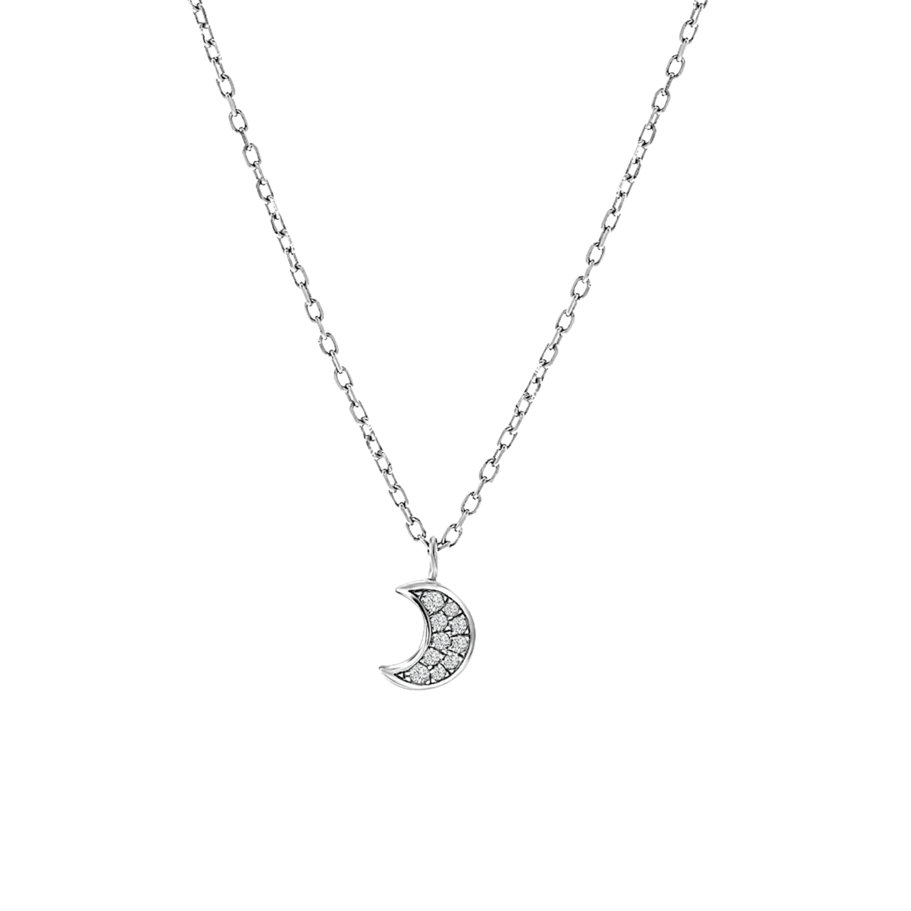 Kette, 925 Silber, Mond, mit Zirkonia