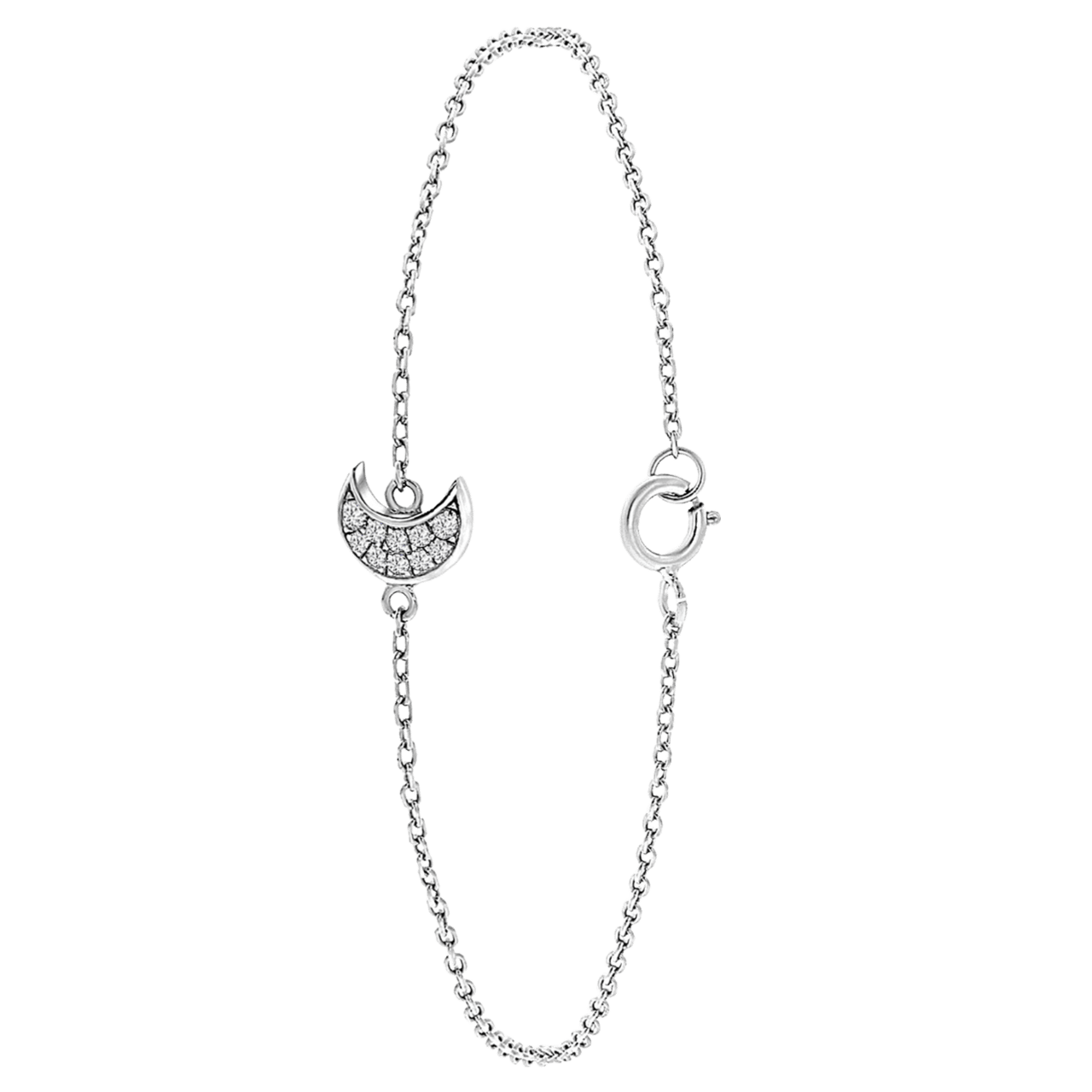 Zilveren armband maan met zirkonia