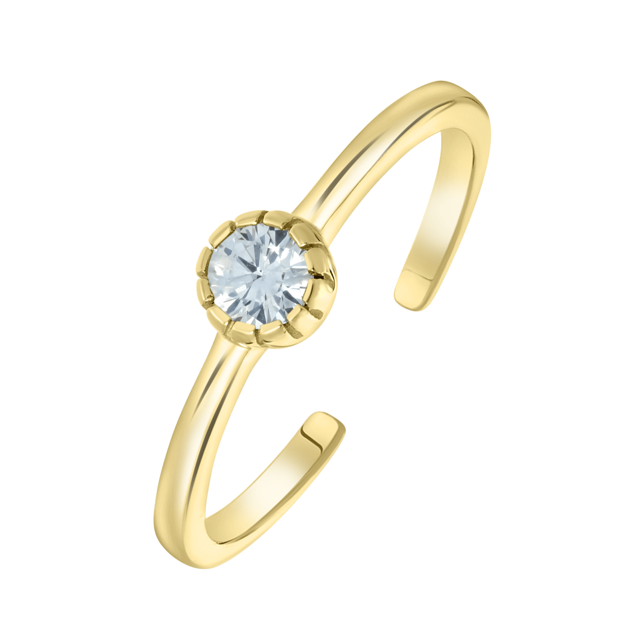 Zilveren ring goldplated geboortesteen