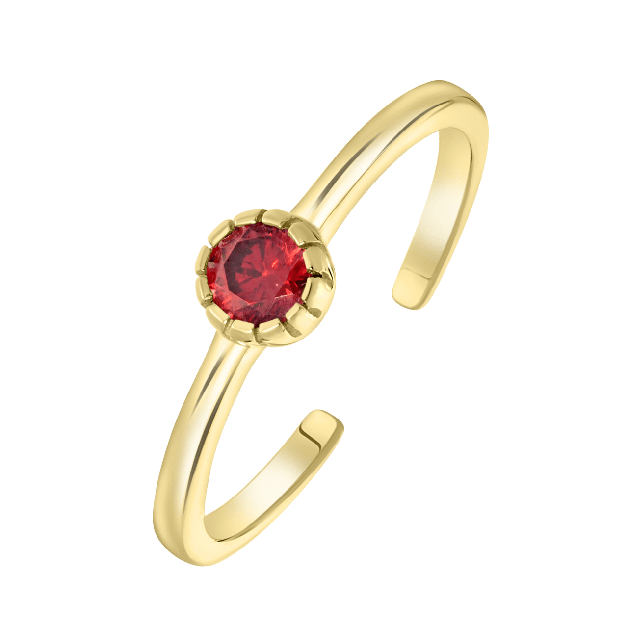 Zilveren goldplated ring met geboortesteen voor dames