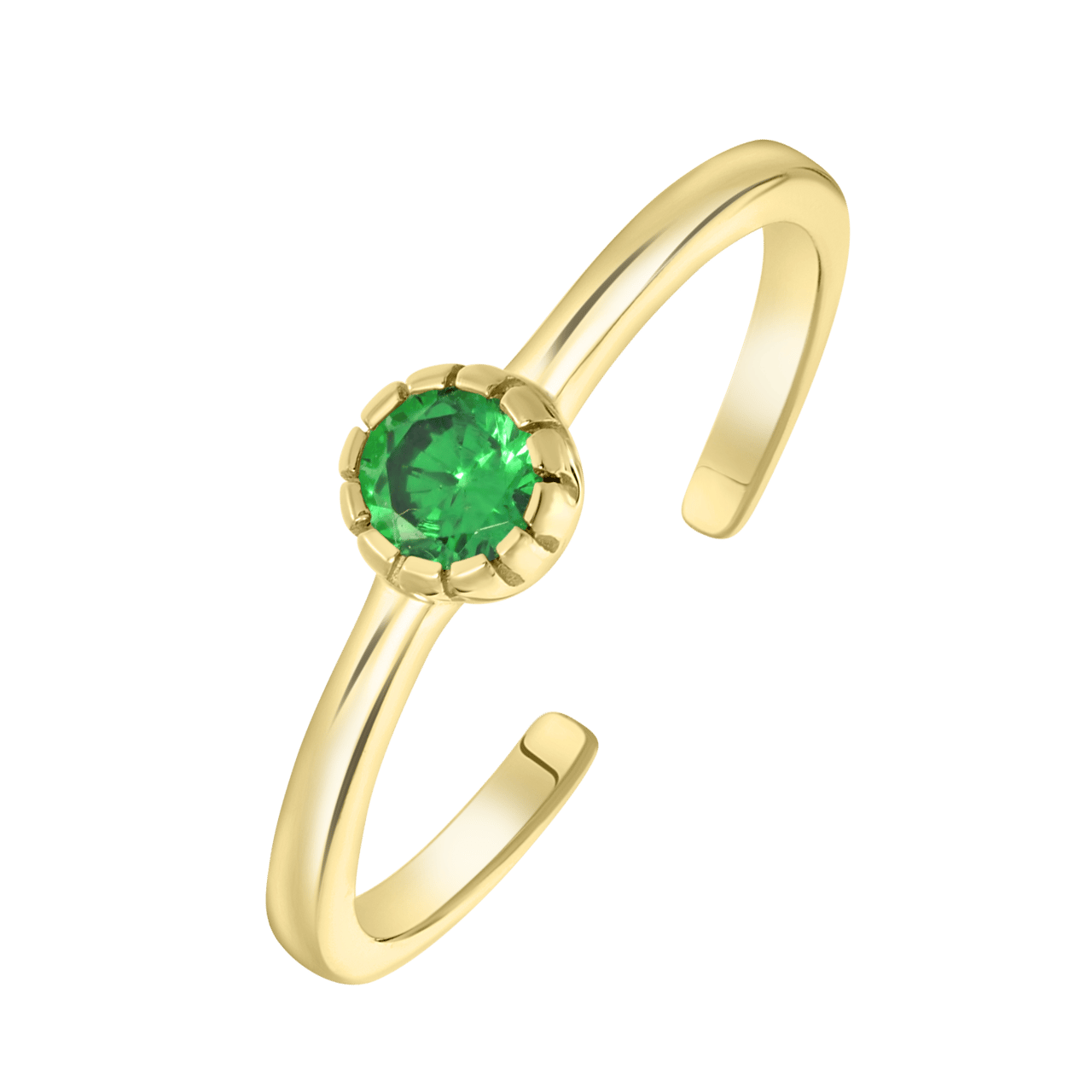 Zilveren ring goldplated geboortesteen
