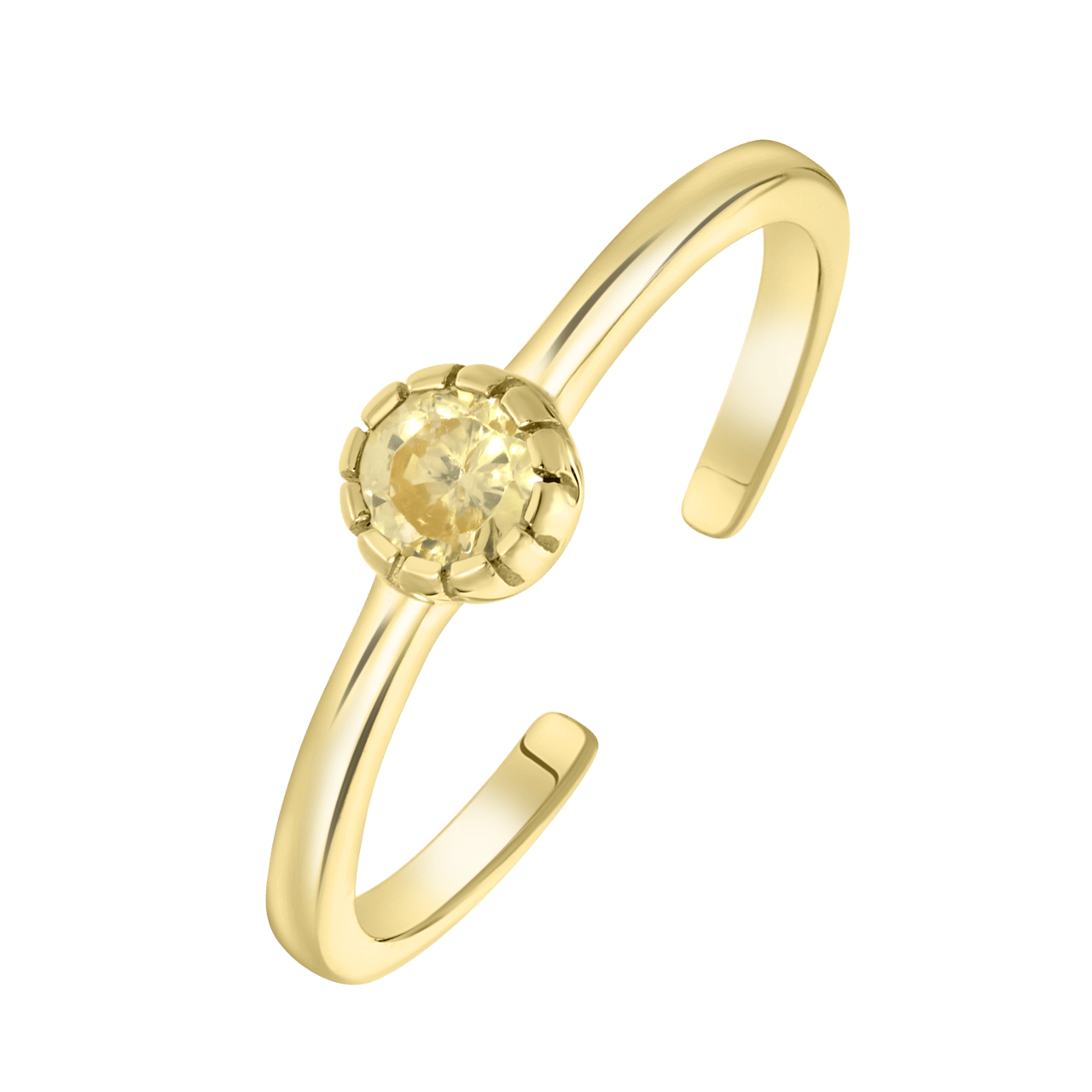 Zilveren ring goldplated geboortesteen