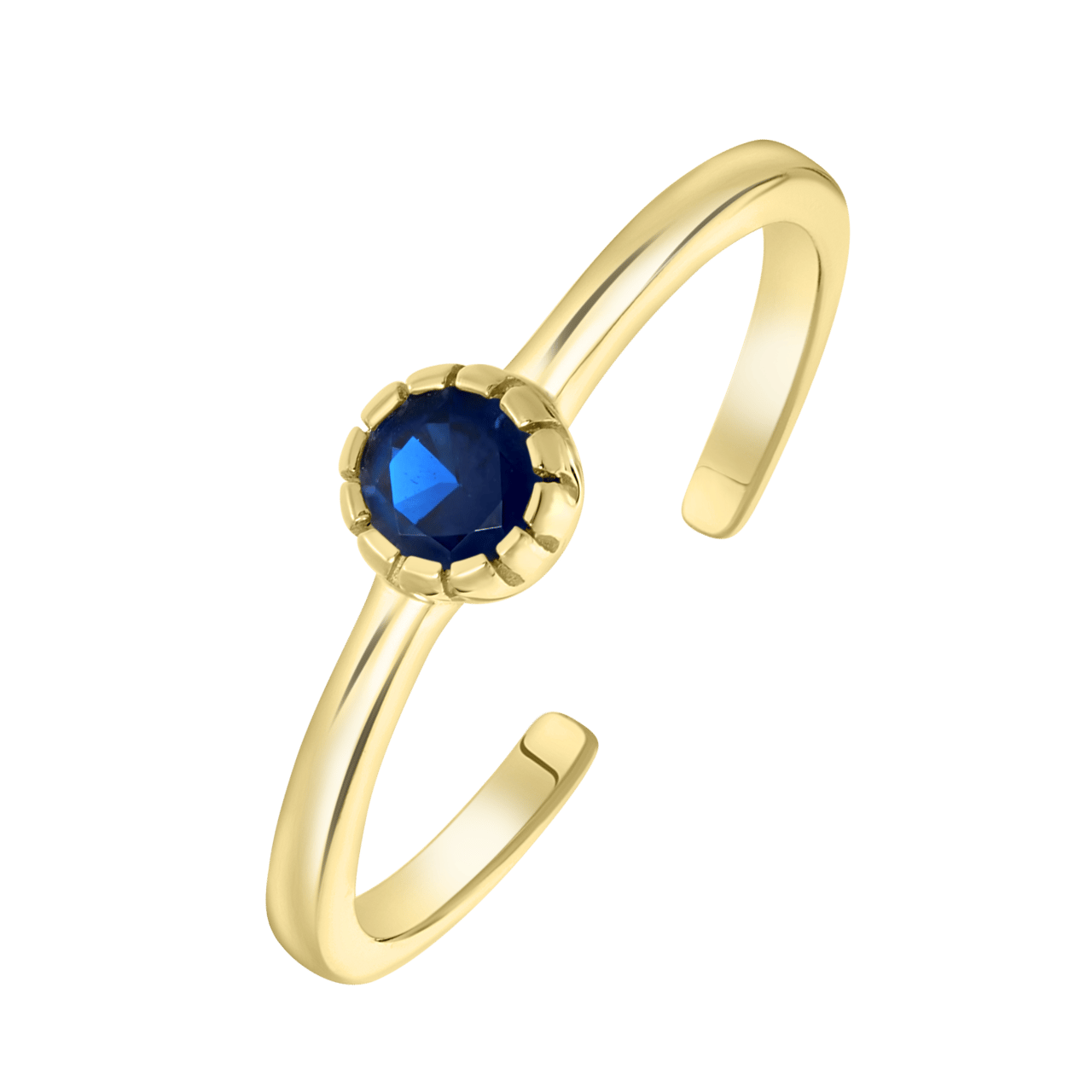 Zilveren ring goldplated geboortesteen