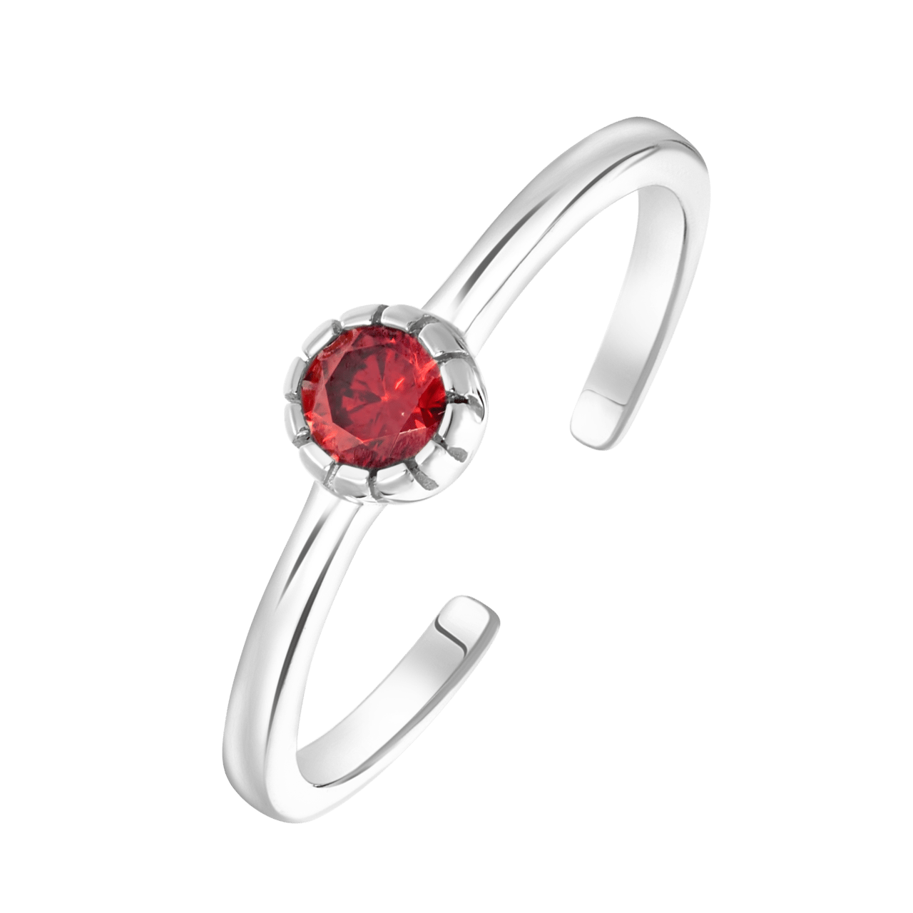 Zilveren ring geboortesteen