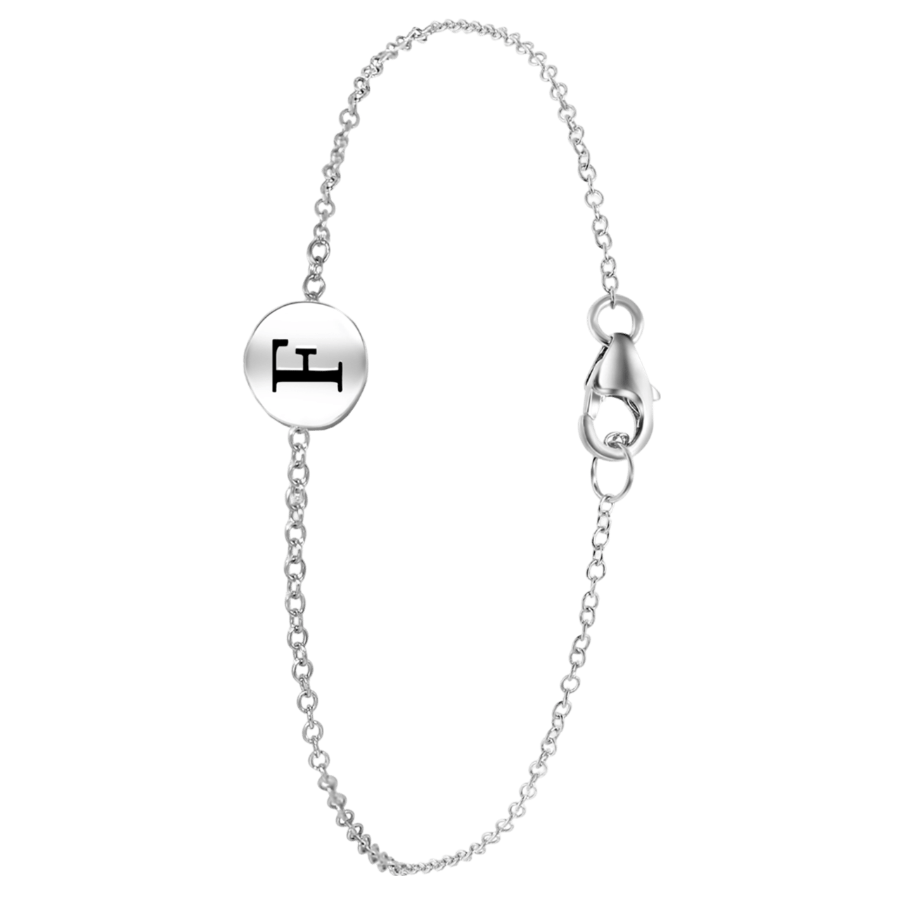 Zilveren armband alfabet rhodiumplated