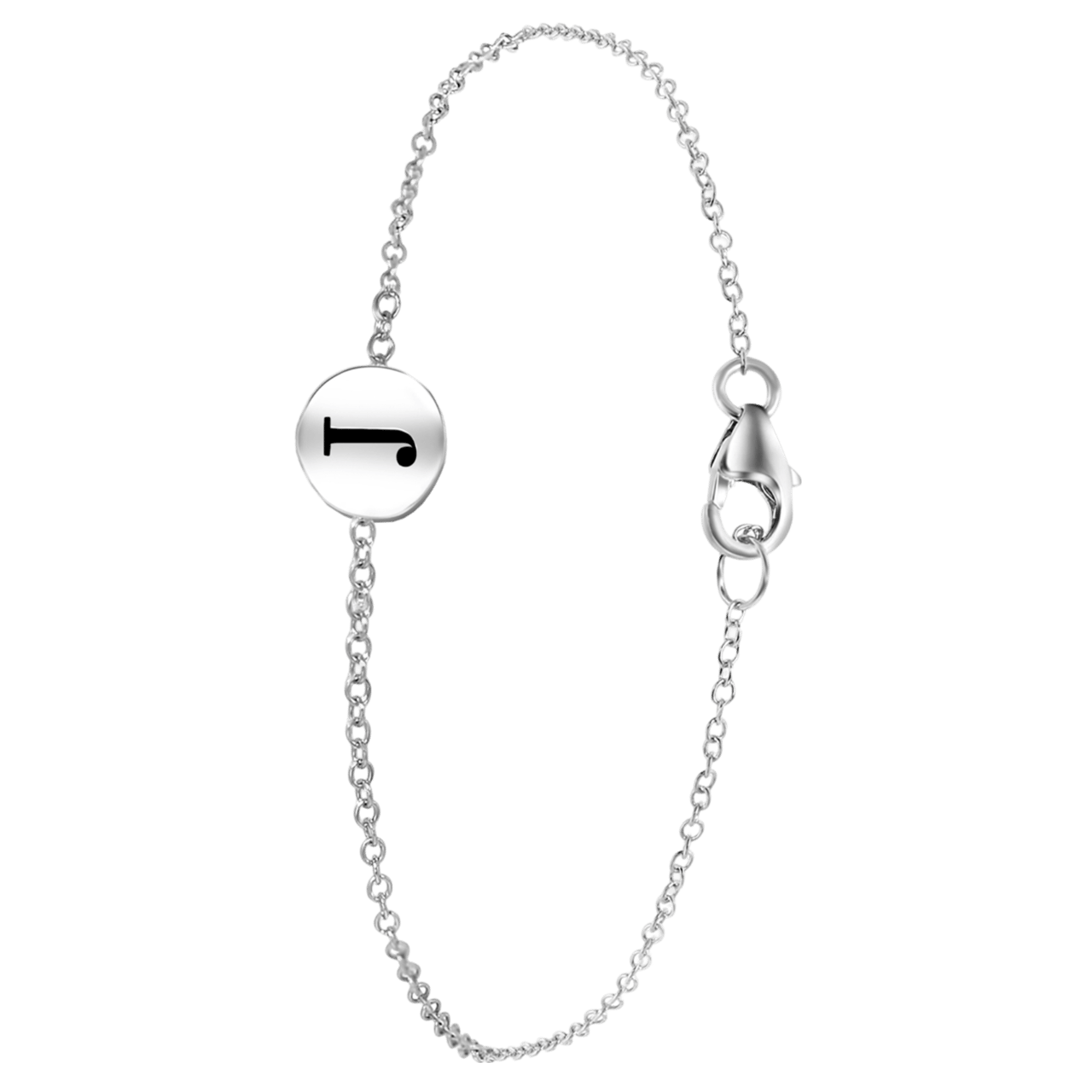 Zilveren armband alfabet rhodiumplated