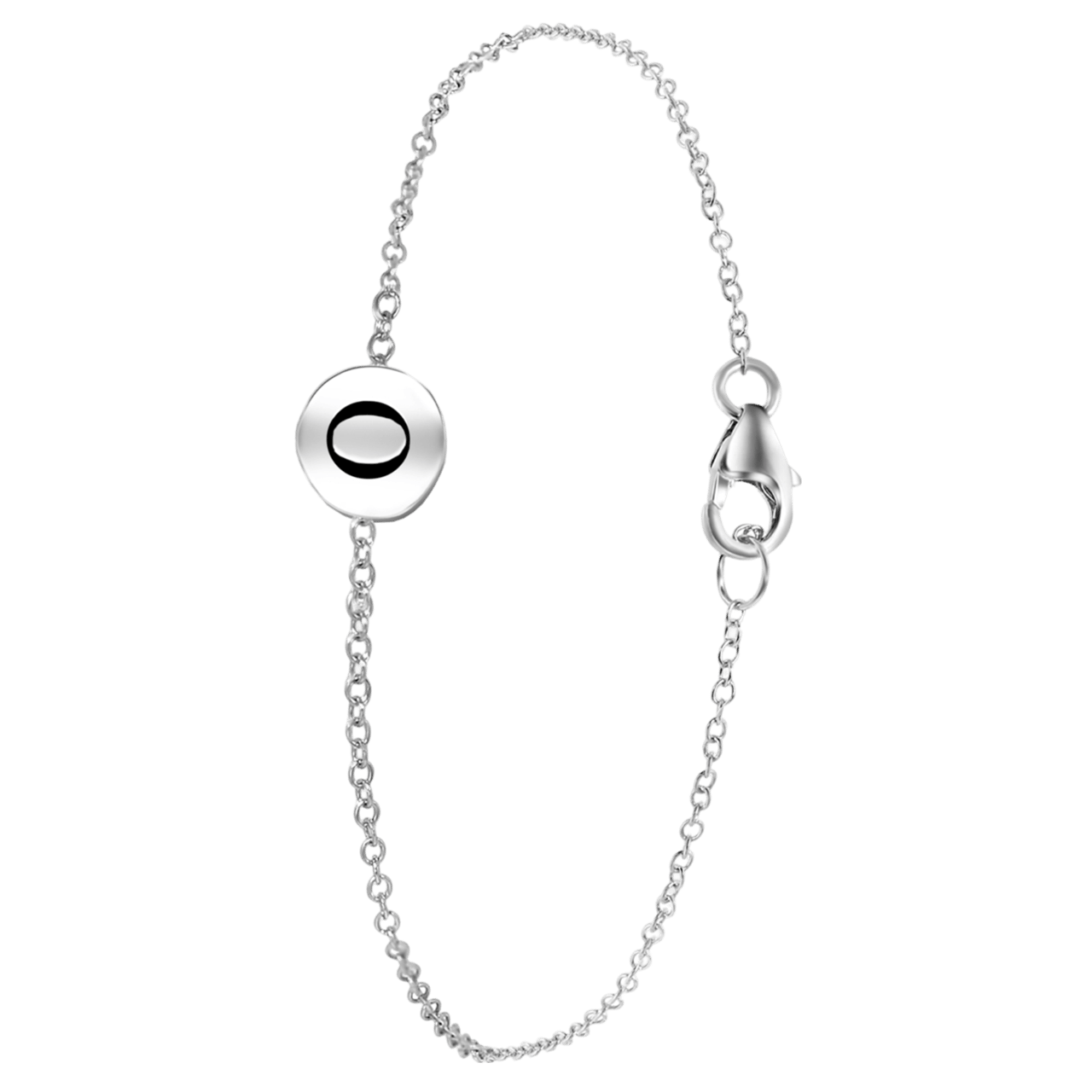 Zilveren armband alfabet rhodiumplated
