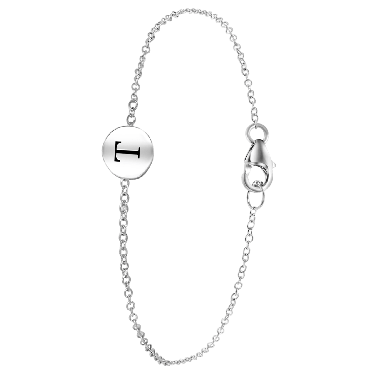 Zilveren armband alfabet rhodiumplated