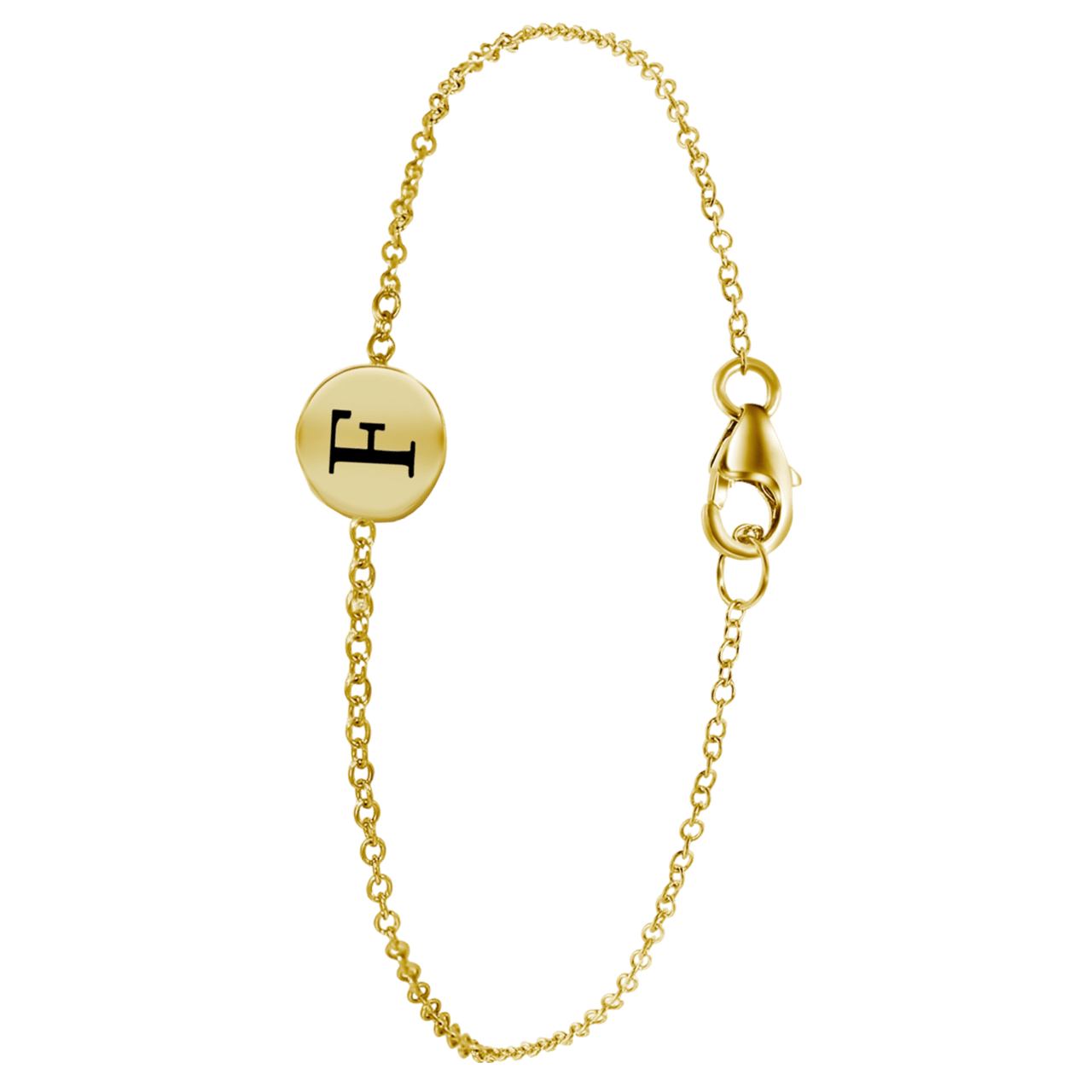 Zilveren armband alfabet goldplated