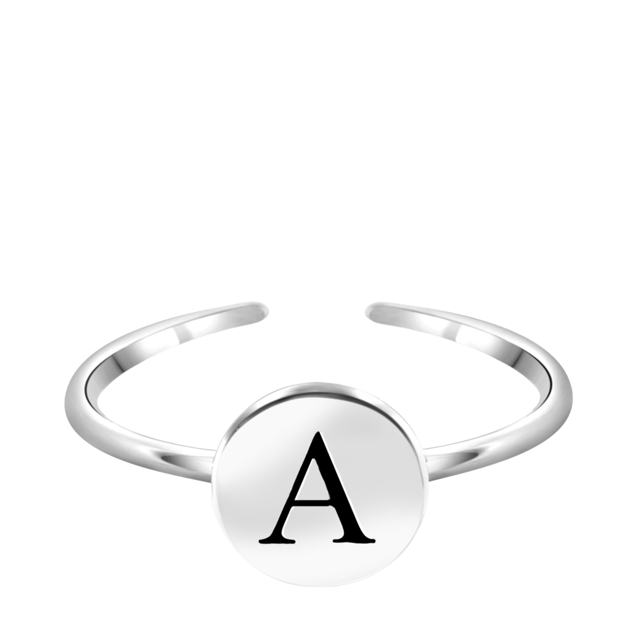 Silberfarbener Bijoux-Ring, Herz mit Initialen