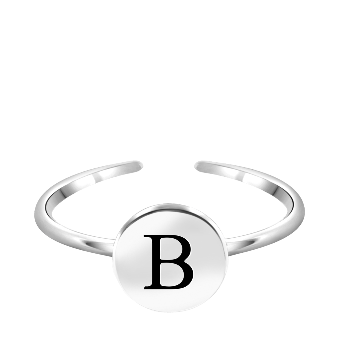 Silberfarbener Bijoux-Ring, Herz mit Initialen