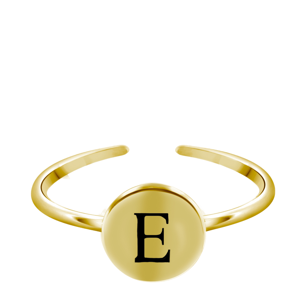 Zilveren ring alfabet verstelbaar goldplated