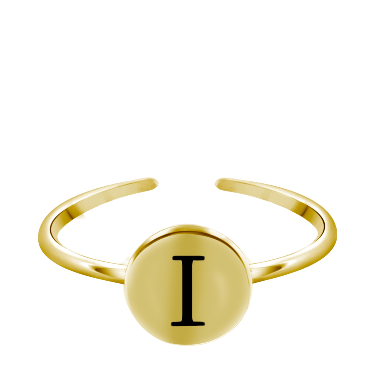 Zilveren ring alfabet verstelbaar goldplated