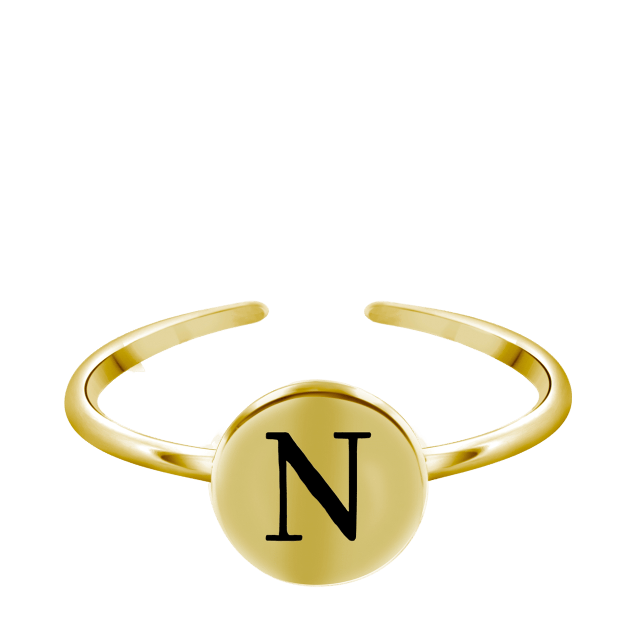 Zilveren ring alfabet verstelbaar goldplated