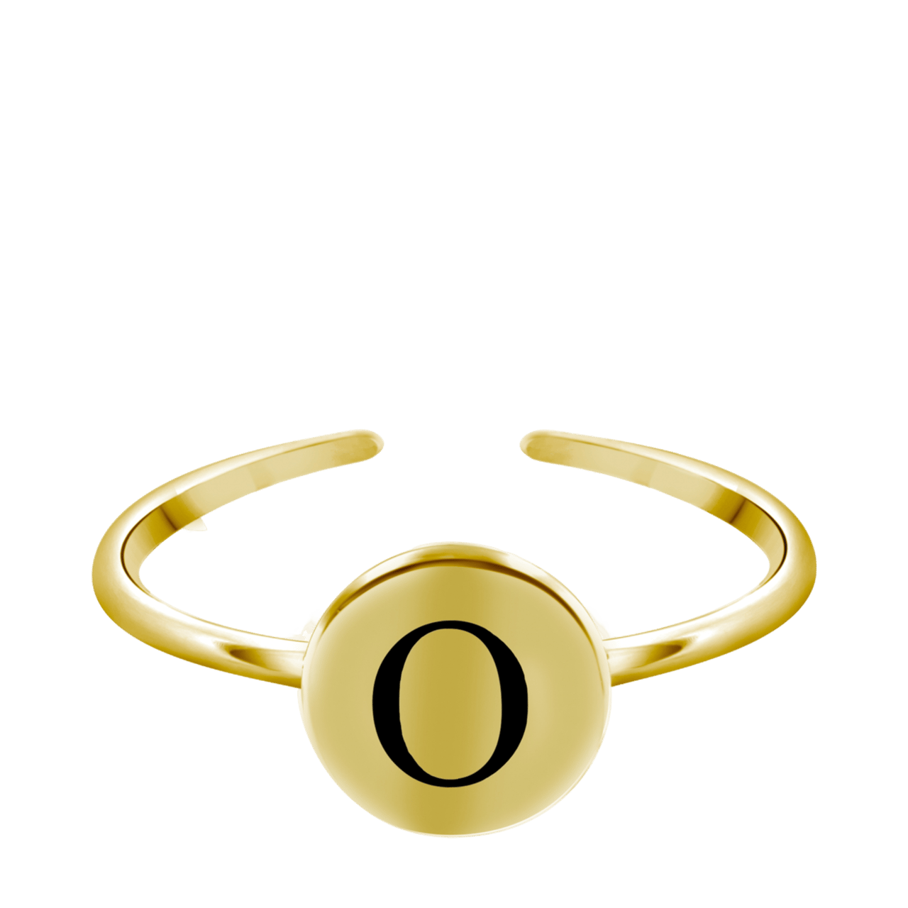 Zilveren ring alfabet verstelbaar goldplated