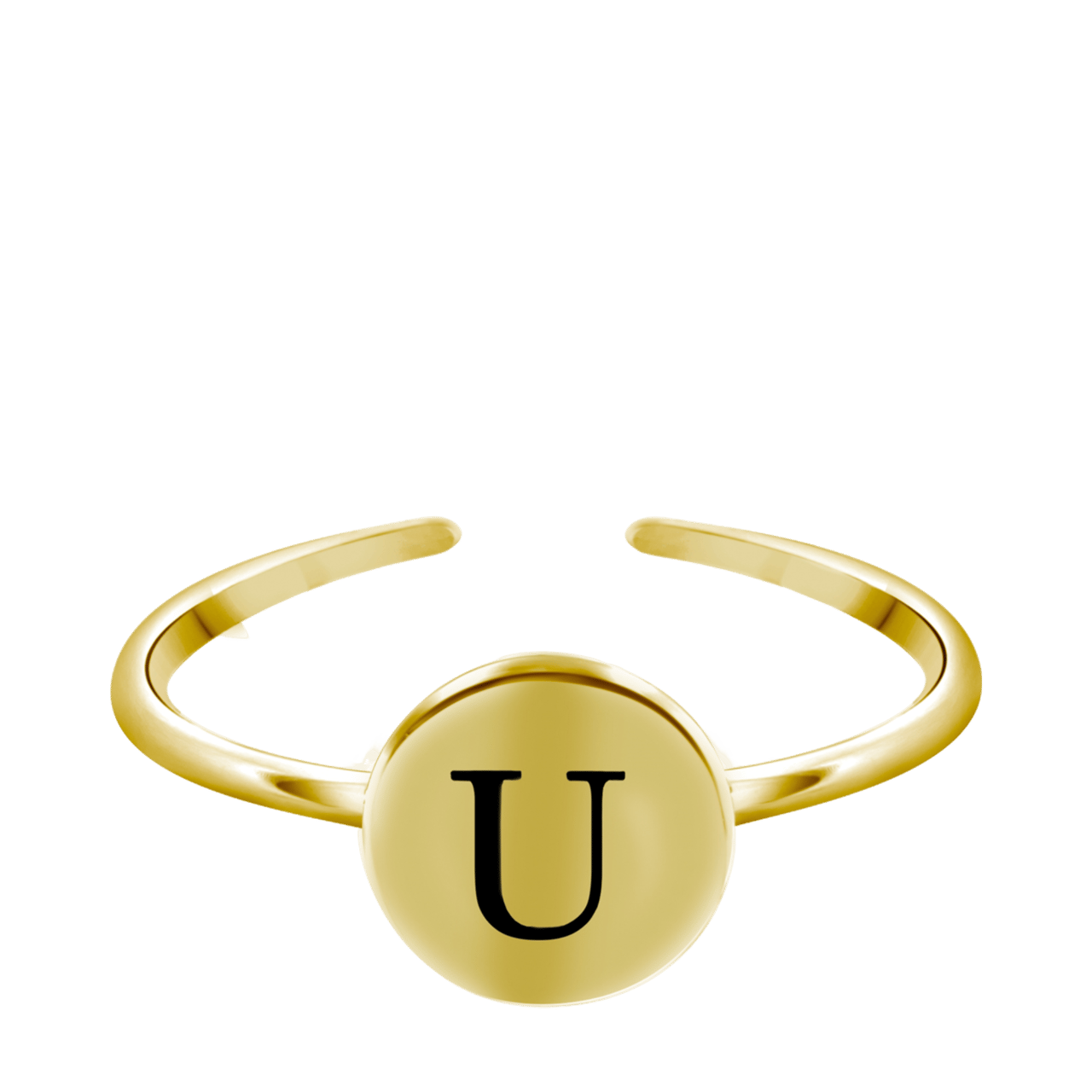Zilveren ring alfabet verstelbaar goldplated