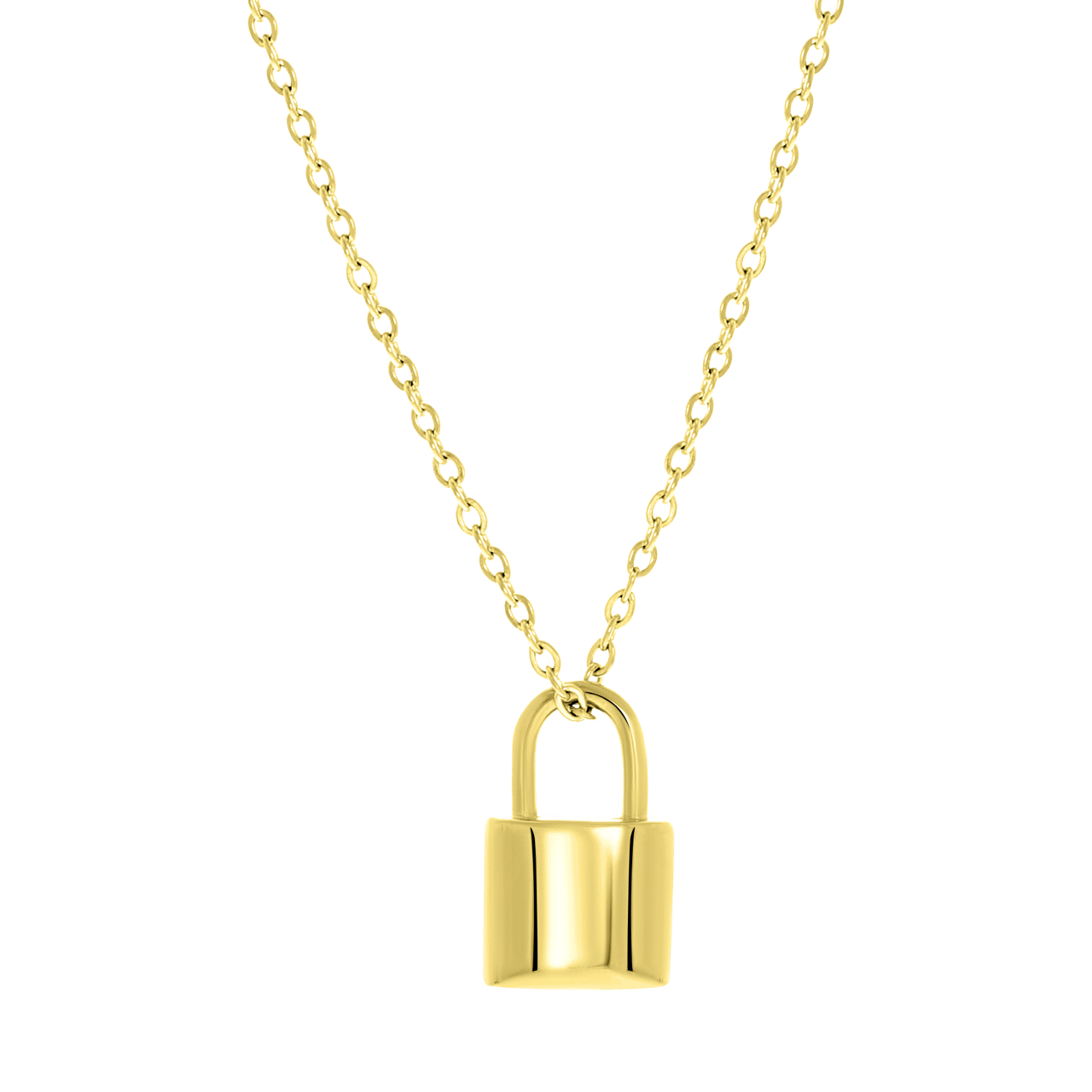 Stalen goldplated naamketting met hanger voor dames