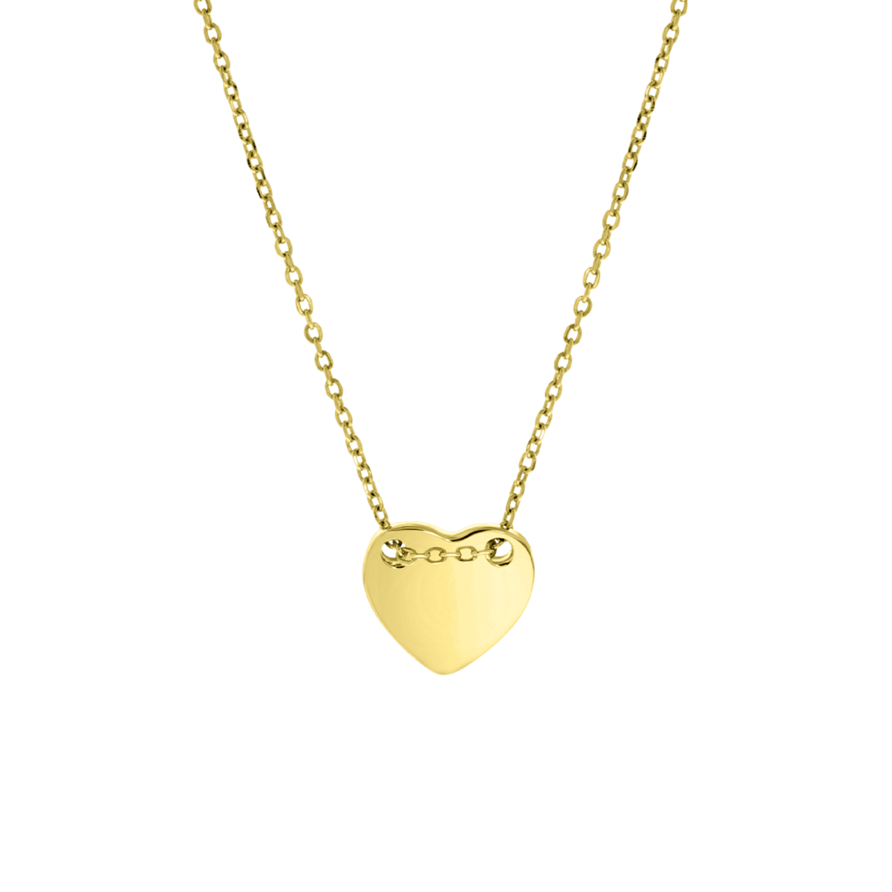 Zilveren goldplated naamketting met hanger hart voor dames
