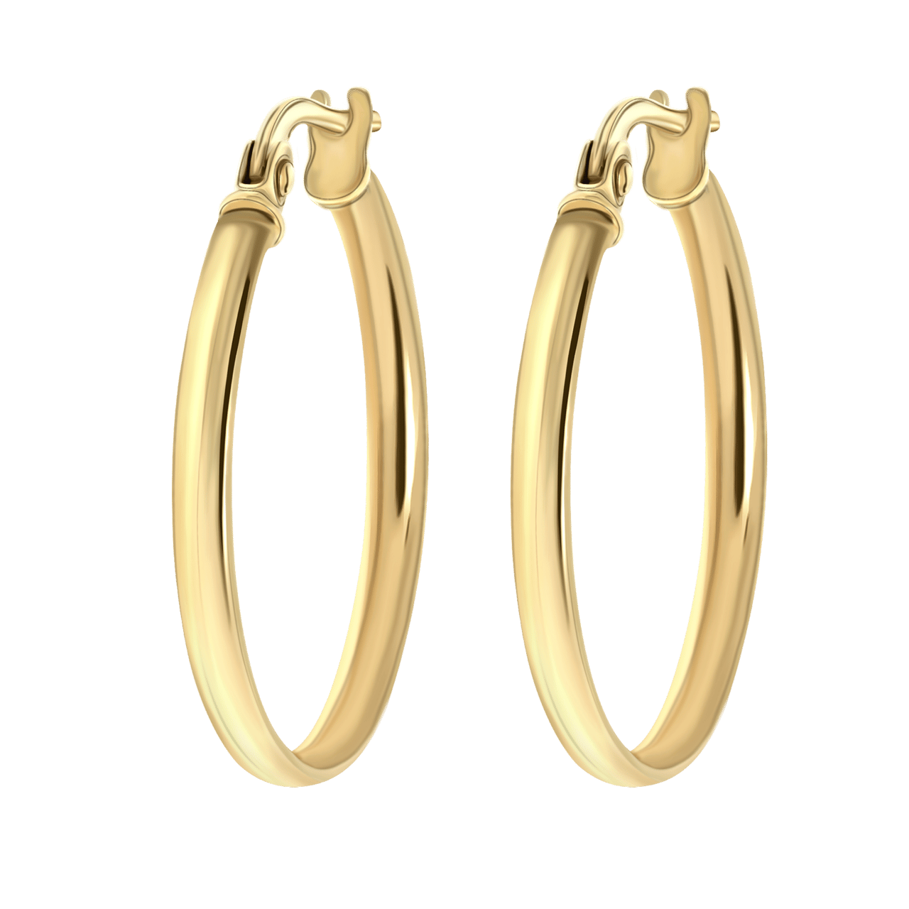 14 karaat geelgouden oorbellen 20mm