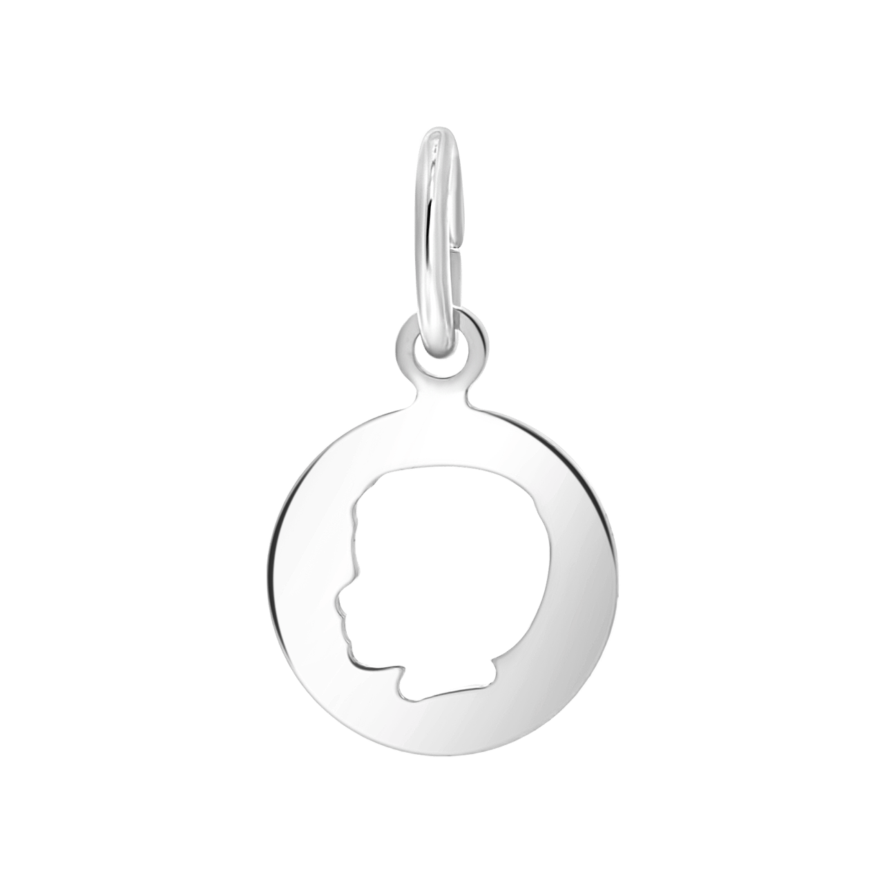 Zilveren hanger kinderkopje jongen